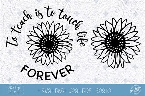 Download Free Teacher appreciation quotes SVG with Sunflower SVG Creativefabrica